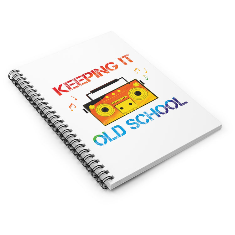 Colorful Keeping It Old School Classic Music Spiral Notebook - Ruled Line