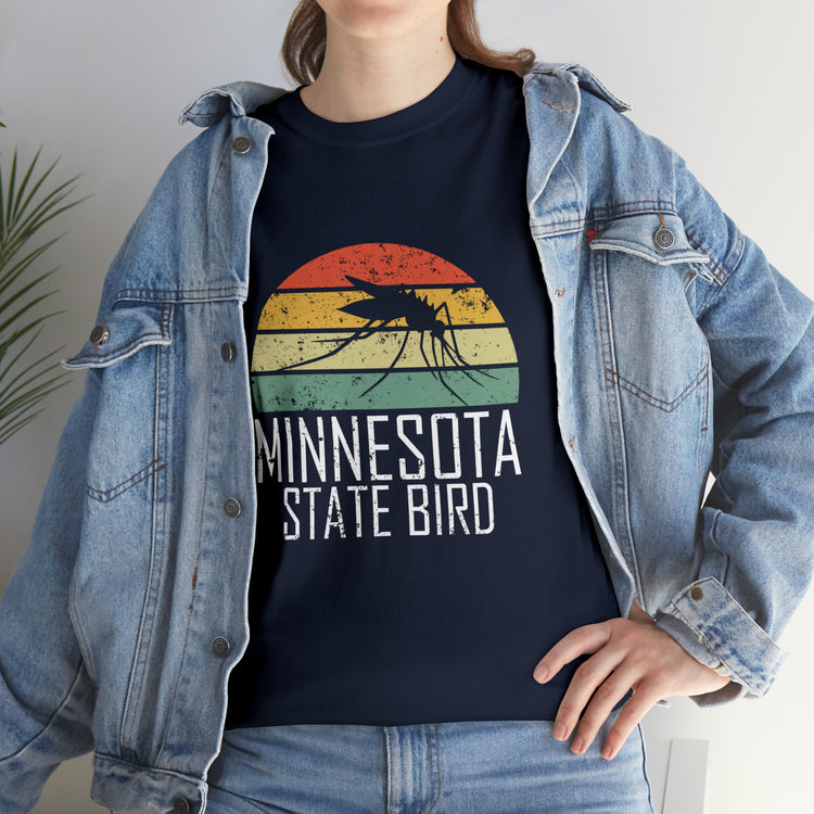 Shirt Funny Minnesota State Mosquitoes Bug Graphic Camping Outdoor Insect Wilderness T-Shirt Unisex Heavy Cotton Tee