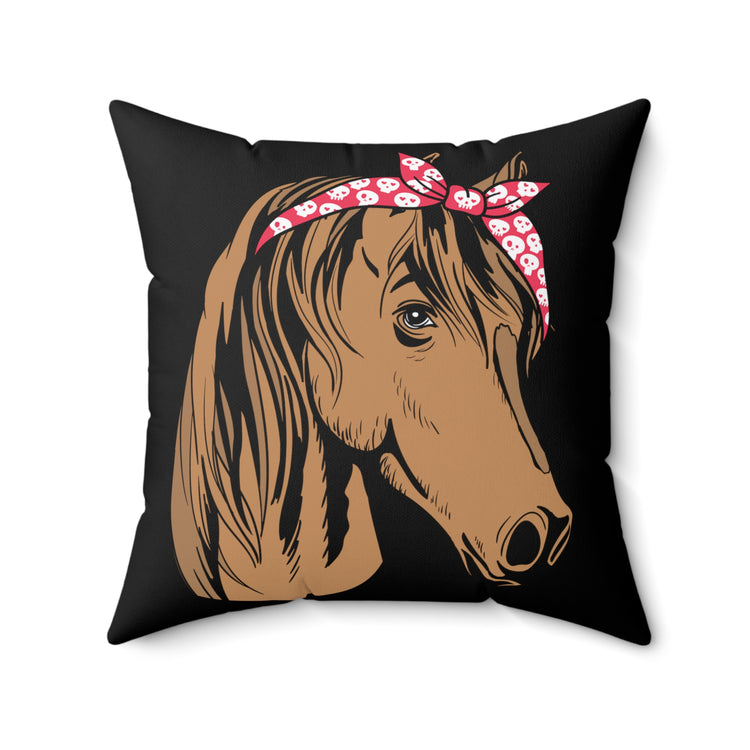 Funny Horsemanship Equestrian Racehorse Riding Horseman Spun Polyester Square Pillow