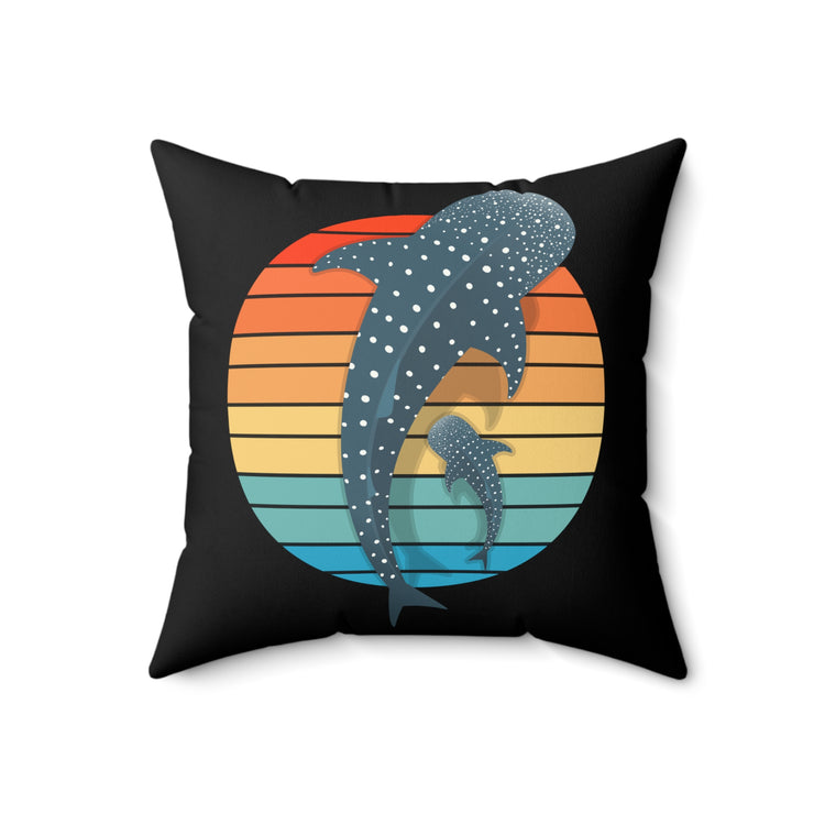 Dolphin Devotee Environmentalist Conservationists Vintage Whales Shark Kayaking Spun Polyester Square Pillow