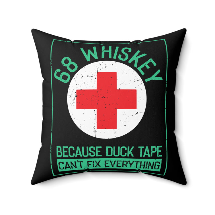 Vintage Paramedics Veterans Distressed Illustration Puns Retro Firefighters Spun Polyester Square Pillow