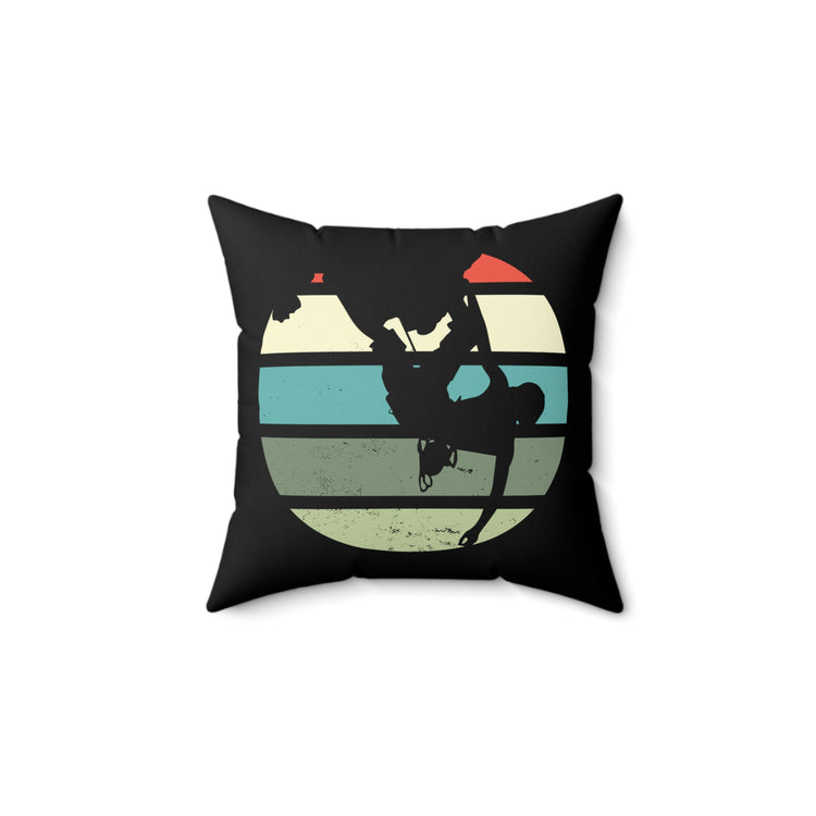 Humorous Nostalgic Boulder Mountaineering Mount Hiking Spun Polyester Square Pillow