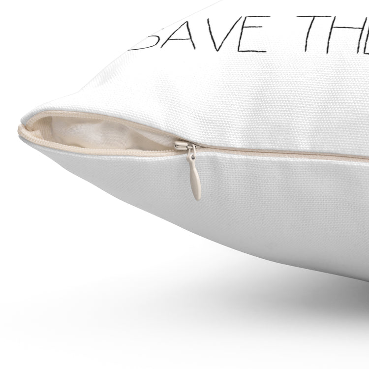 No More Plastic Please Earth Day Environmental Save The Planet Spun Polyester Square Pillow