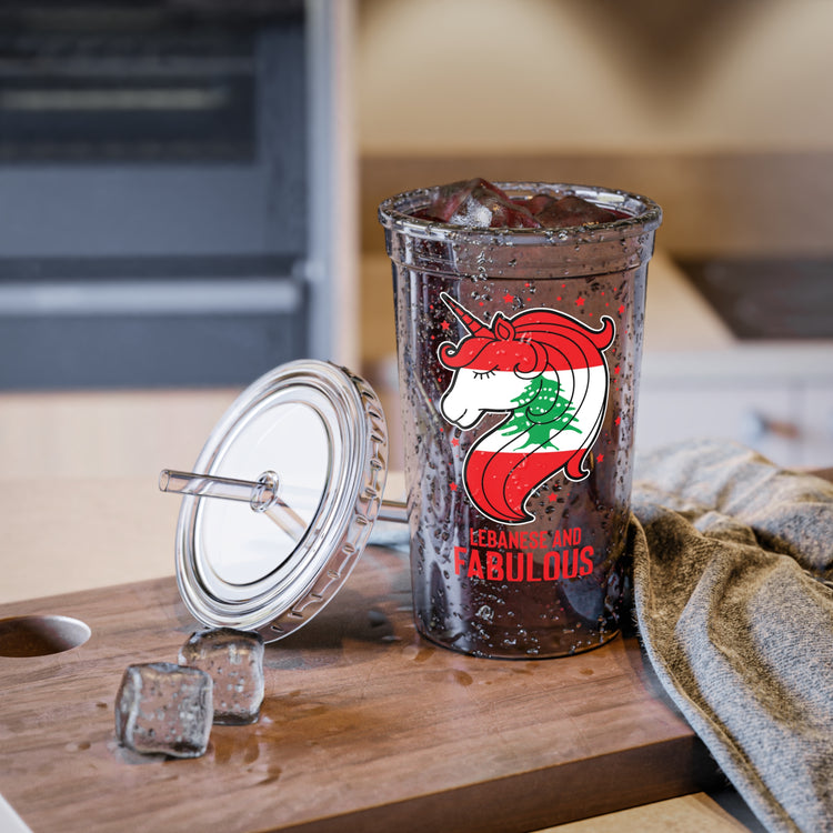 Humorous Lebanese Christmas Magical Horse Nationalistic Novelty Suave Acrylic Cup