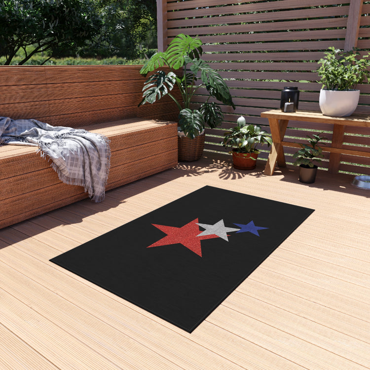 Three Stars Fourth Of July Outdoor Rug