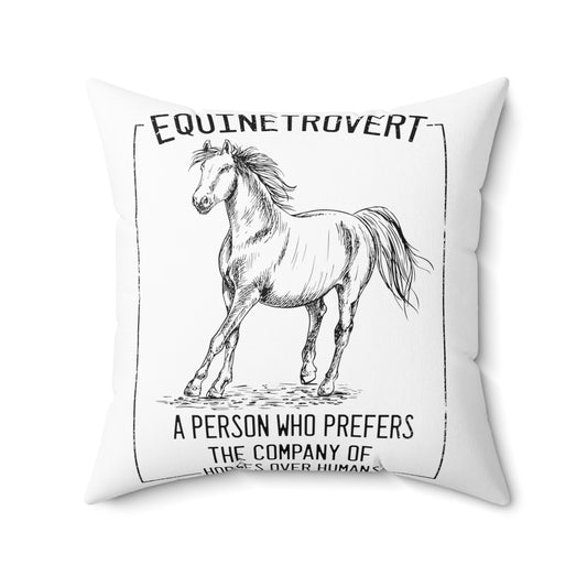 Hilarious Equestrian Horseman Horseback Riding Racehorse Fan Spun Polyester Square Pillow