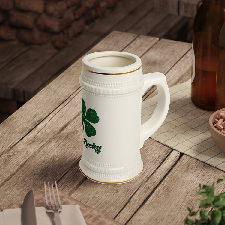 lucky shamrock Beer Stein Mug