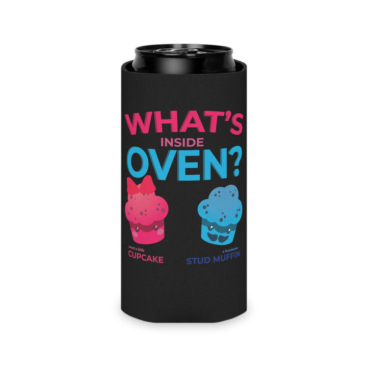 What's Inside Oven Little Cupcake or Muffin Cute Babies Gender Gift Can Cooler