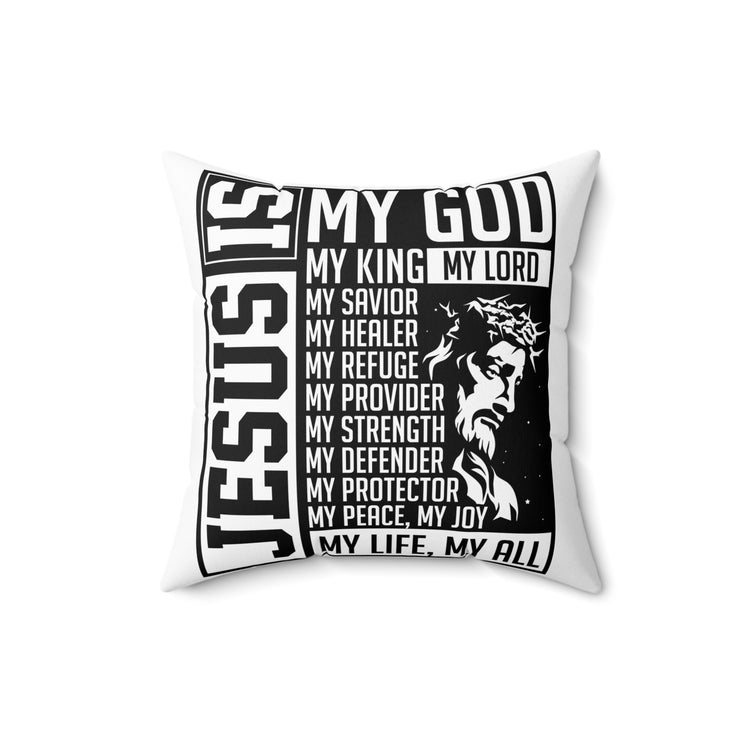 Inspirational Christianity Devotees Verses Catholic Uplifting Spun Polyester Square Pillow