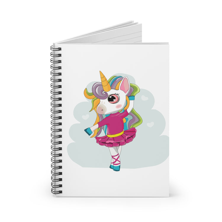 Ballet Dancer Enchanted Rainbow Unicorn Spiral Notebook - Ruled Line