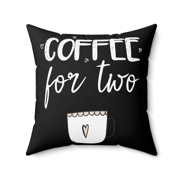 Coffee For Two Baby Bump Future Mom Spun Polyester Square Pillow