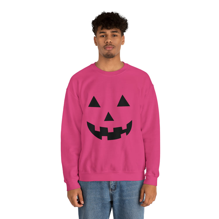 Humorous Pumpkins Illustration Tricks Treats Graphic Gag Unisex Crewneck Sweatshirt