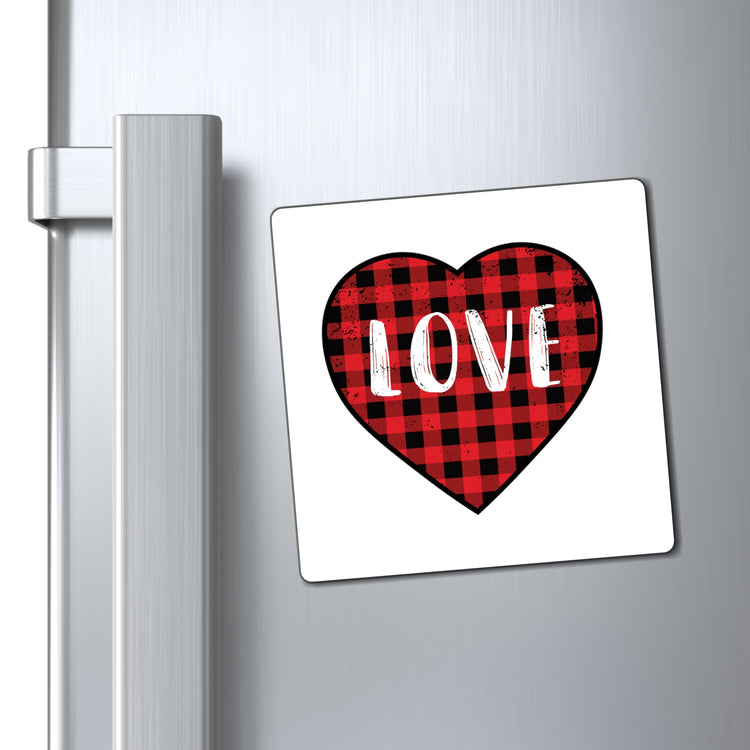 Motivational Checkered Hearts Couples Lovers Illustration Inspirational Plaid Heart Spouses Valentines Gags Magnets