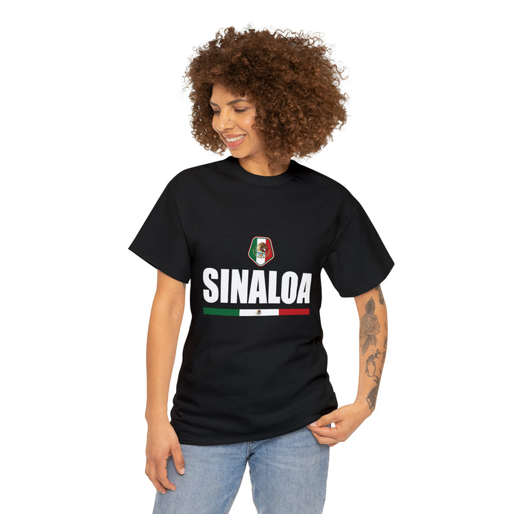 Shirt Funny Sinaloa Mexico Flag Illustration Mexican Pride Symbol T-Shirt Unisex Heavy Cotton Tee