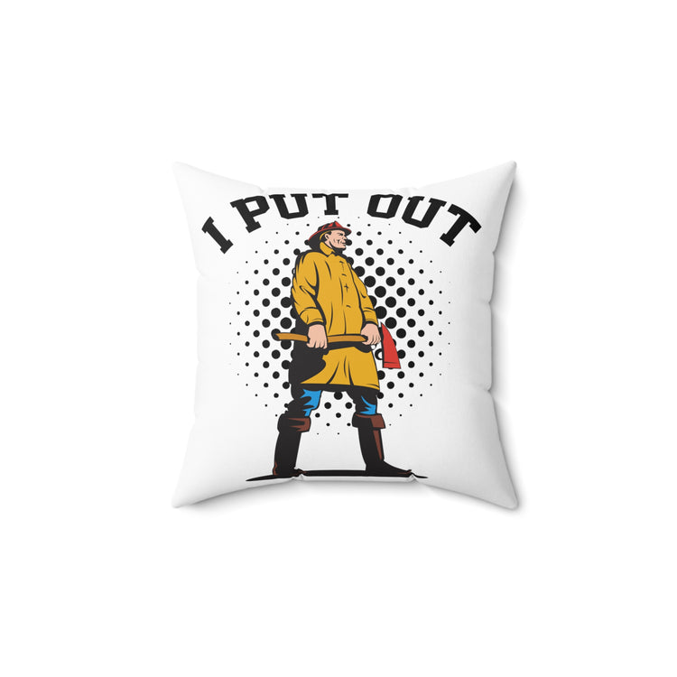 Hilarious Engineman Ladderman Smokes Jumpers Lifesaver Spun Polyester Square Pillow