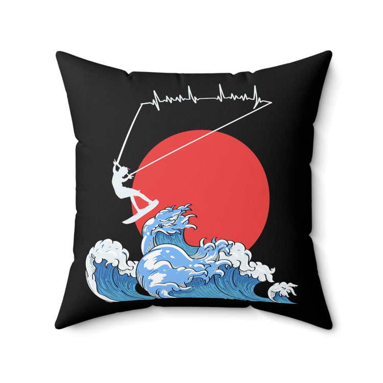 Novelty Kiteboarding Kite-Surfing Powerkiting PowerKite Spun Polyester Square Pillow