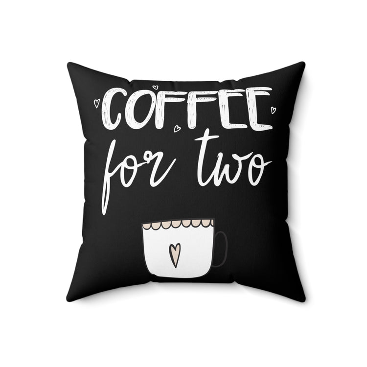 Coffee For Two Baby Bump Future Mom Spun Polyester Square Pillow