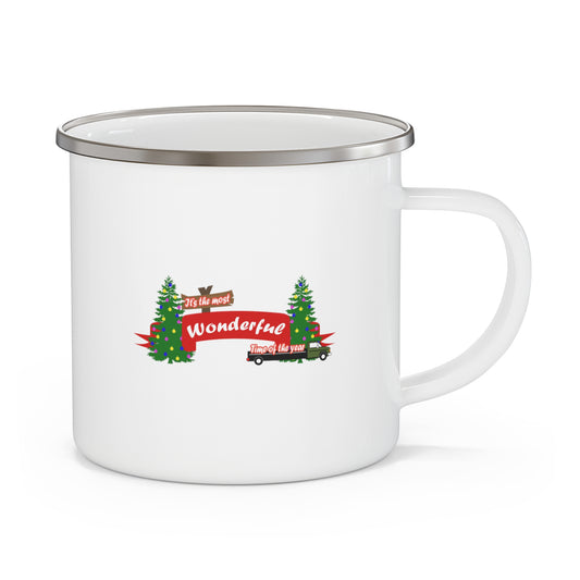 It's The Most Wonderful Time Of The Year Merry Christmas Enamel Camping Mug