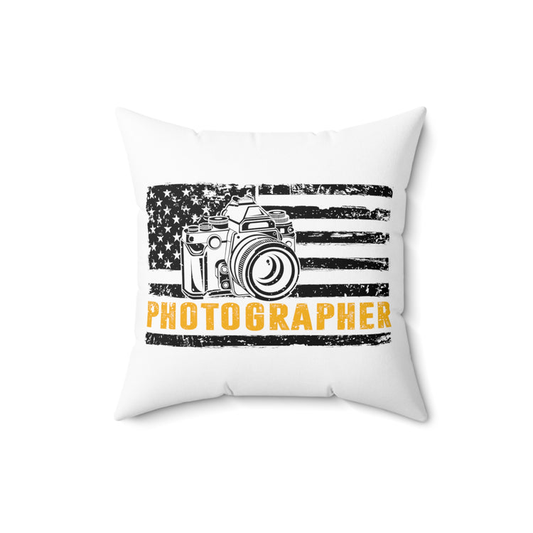 Novelty Cameraman Portraitist Videographer Photojournalist Hilarious Cinematographer Lover Photography Expert Spun Polyester Square Pillow