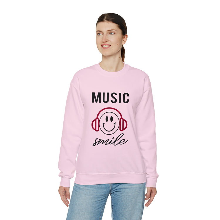 Awesome Music Lover Smiley DJ Face Awesome Unisex Crewneck Sweatshirt