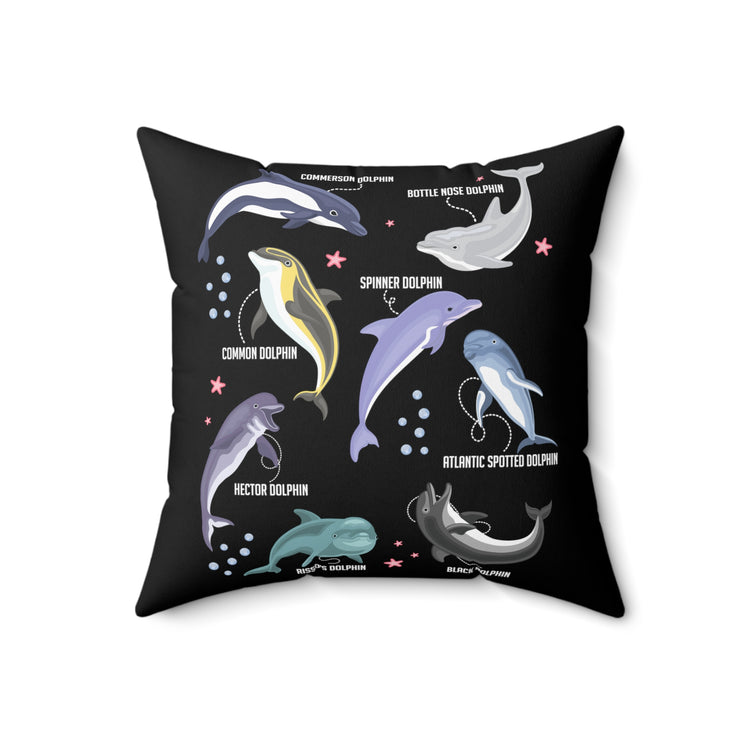 Inspirational Environmentalism Dolphin Motivational Conservationist Appreciation Sayings Spun Polyester Square Pillow