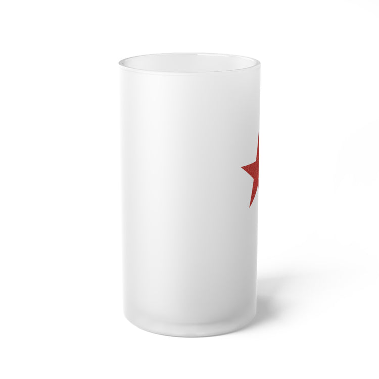 Three Stars Fourth Of July Frosted Glass Beer Mug