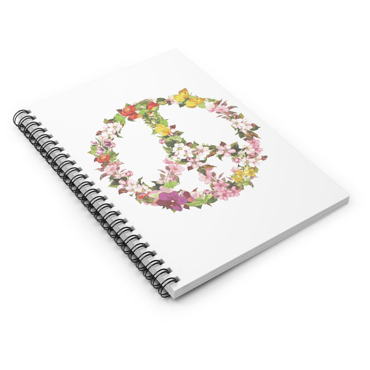 floral peace sign Spiral Notebook - Ruled Line