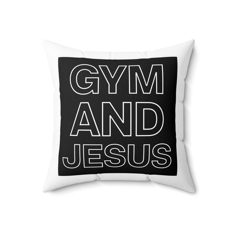 Novelty Cute Church Inspirational Cool Workout Fitness Spun Polyester Square Pillow