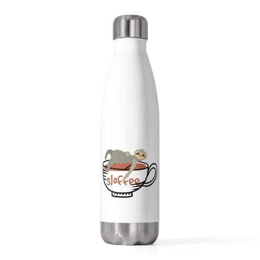 Vintage Sloffee Coffee Enthusiasts Graphic Tee Shirt Gift | Cute Caffeinated Sloths Gags Men Women T Shirts 20oz Insulated Bottle