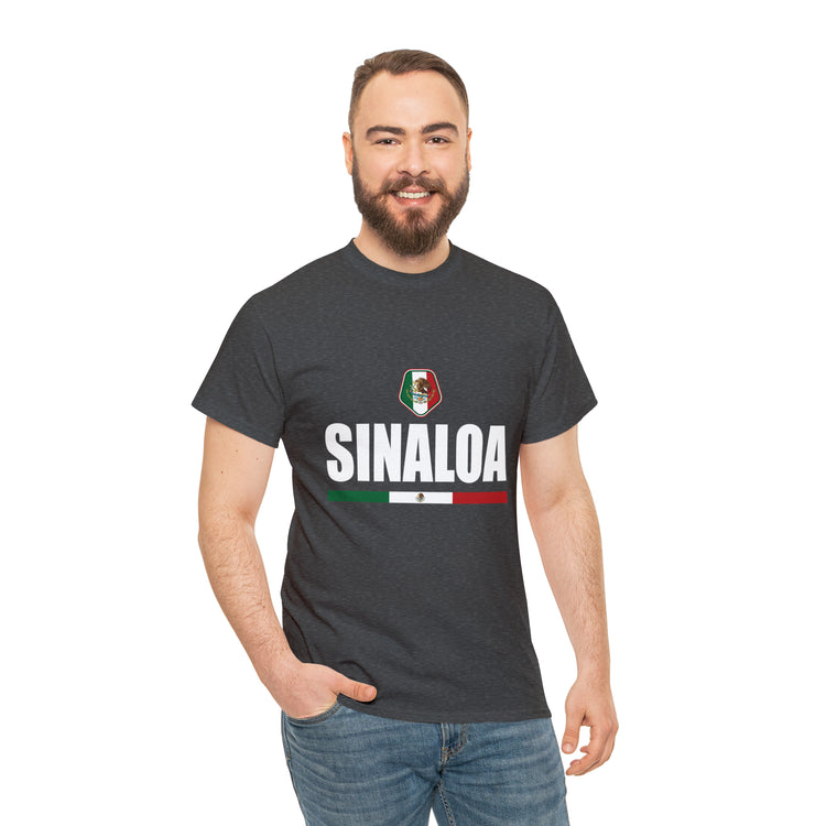 Shirt Funny Sinaloa Mexico Flag Illustration Mexican Pride Symbol T-Shirt Unisex Heavy Cotton Tee