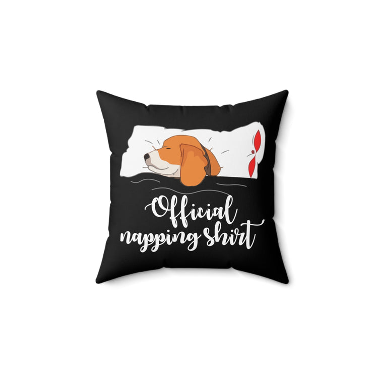 Hilarious Puppies Pet Snoozing Drowsing Lover Spun Polyester Square Pillow