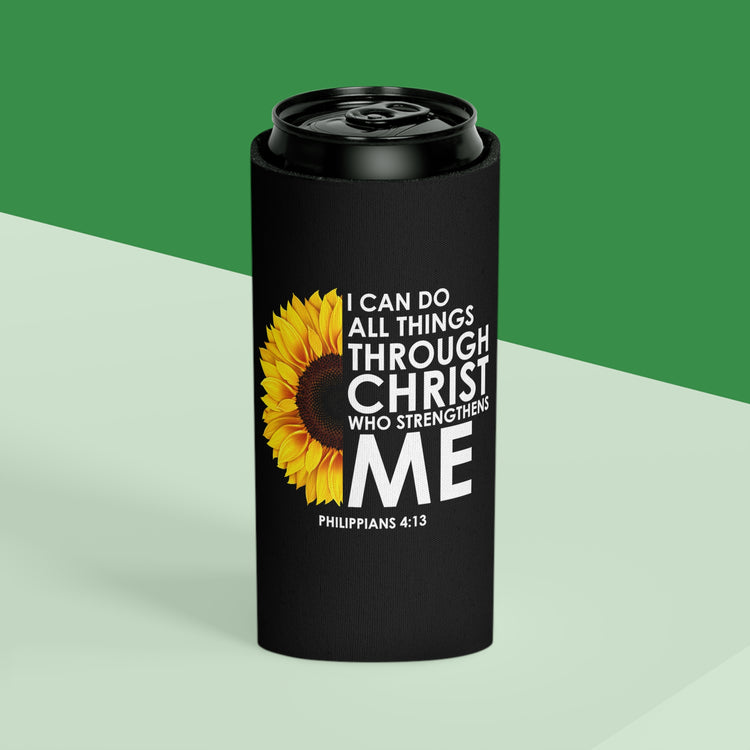 Inspirational Christianity Sunflowers Philippians Catholic Saying Can Cooler