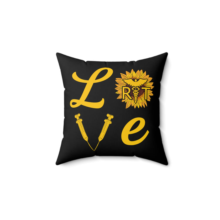 Humorous Caregiver Attendants Lover Sunflowers Therapist Nurses Spun Polyester Square Pillow