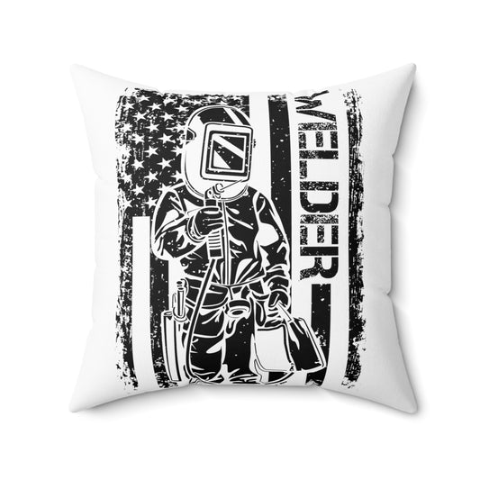 Novelty Electrician Patriotic Malediction Profanity Lover Spun Polyester Square Pillow