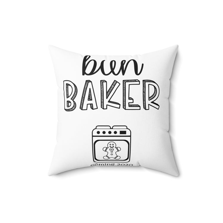 Bun Baker and Bun Maker New Dad and Future Mom Spun Polyester Square Pillow