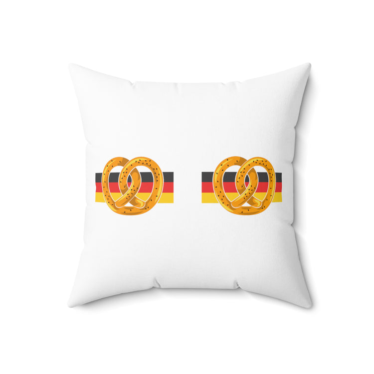 Hilarious Pretzel Sausage Fest Nationalism Parties Spun Polyester Square Pillow