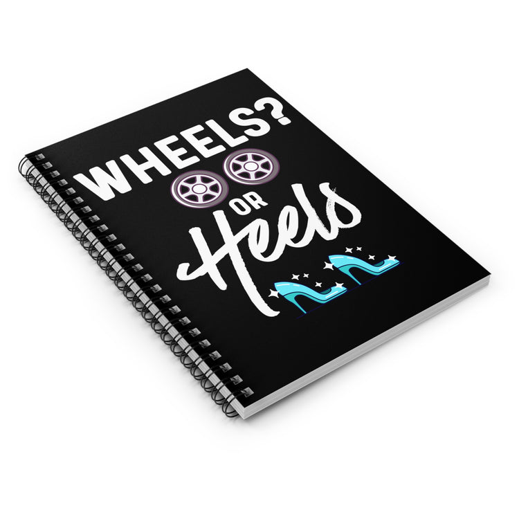 Wheels or Heels Gender Reveal Spiral Notebook - Ruled Line