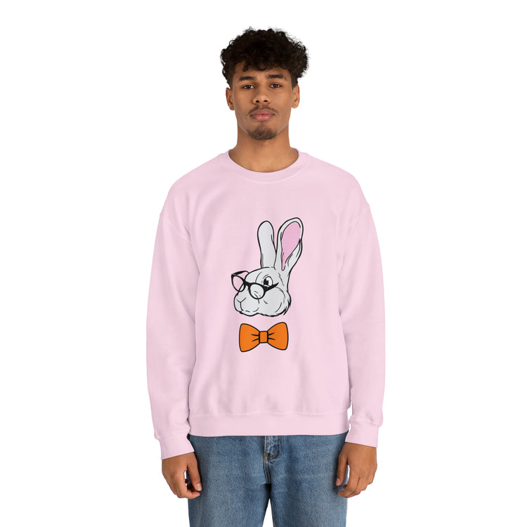 Funny Christian Egg Hunting Brainy Nerd Bunny Unisex Crewneck Sweatshirt