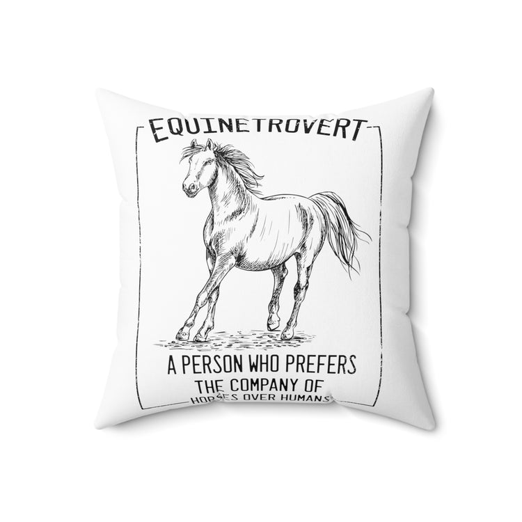 Hilarious Equestrian Horseman Horseback Riding Racehorse Fan Spun Polyester Square Pillow