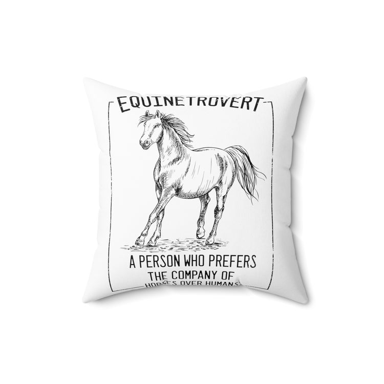 Hilarious Equestrian Horseman Horseback Riding Racehorse Fan Spun Polyester Square Pillow