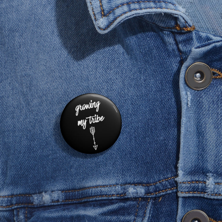 Growing My Tribe Future Mom Baby Bump Custom Pin Buttons