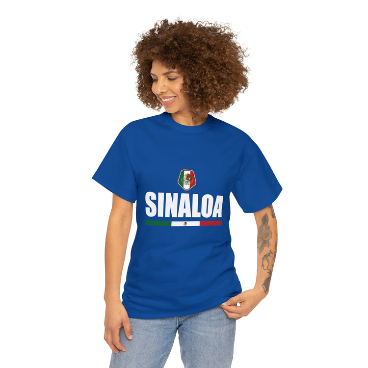 Shirt Funny Sinaloa Mexico Flag Illustration Mexican Pride Symbol T-Shirt Unisex Heavy Cotton Tee