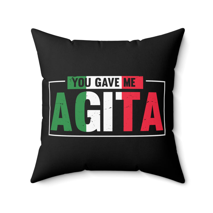 Humorous Nationalism Italia Chauvinistic Patriotism Banner Waving Spun Polyester Square Pillow