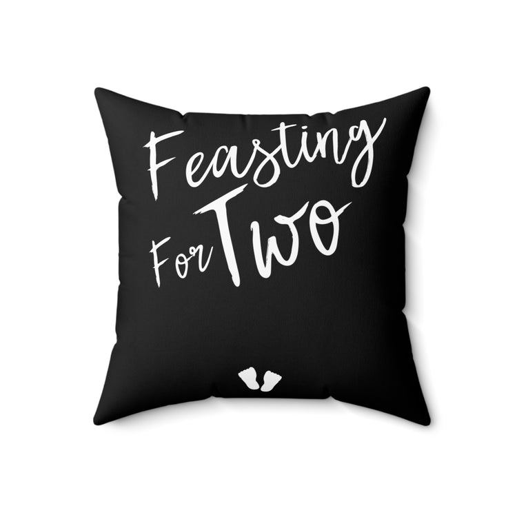 Feasting For Two Tank Top Maternity Clothes Spun Polyester Square Pillow