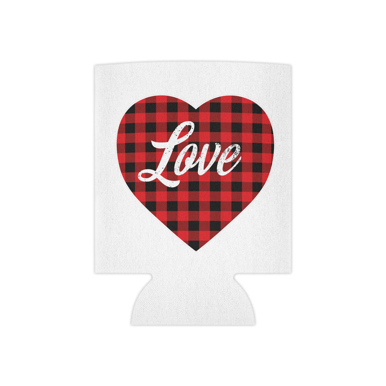 buffalo plaid heart 2 Can Cooler