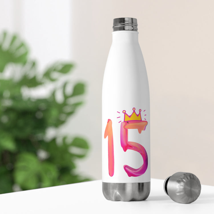 Cute 15th Celebrations Quinceanera Graphic Tee Shirt Gift | Cool Spanish Celebrant Habits Men Women T Shirt 20oz Insulated Bottle