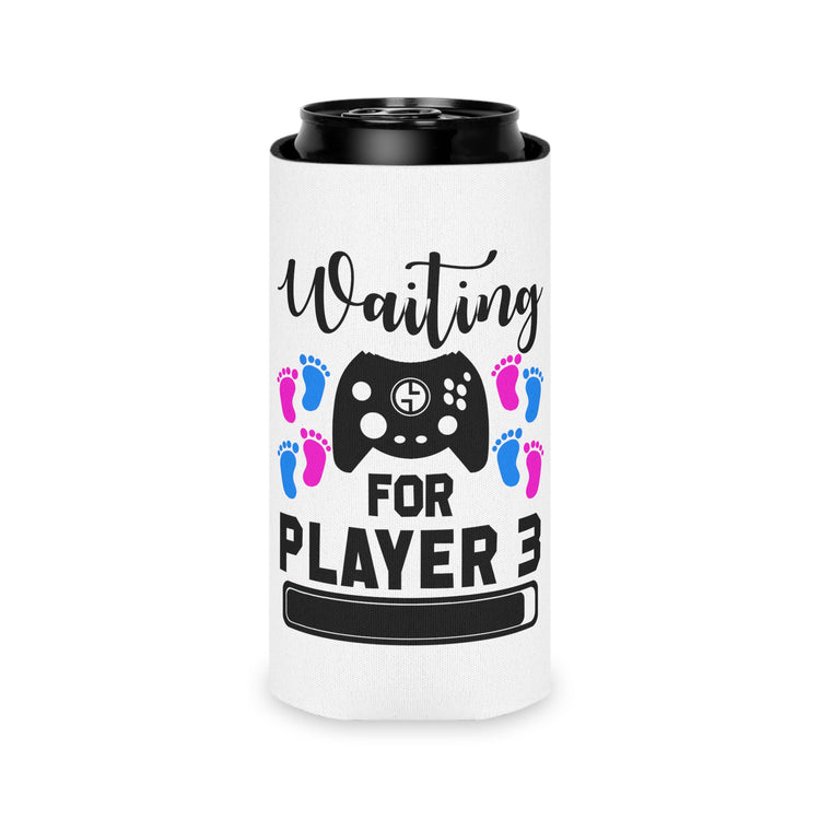 Waiting For Player Three Funny Maternity Can Cooler