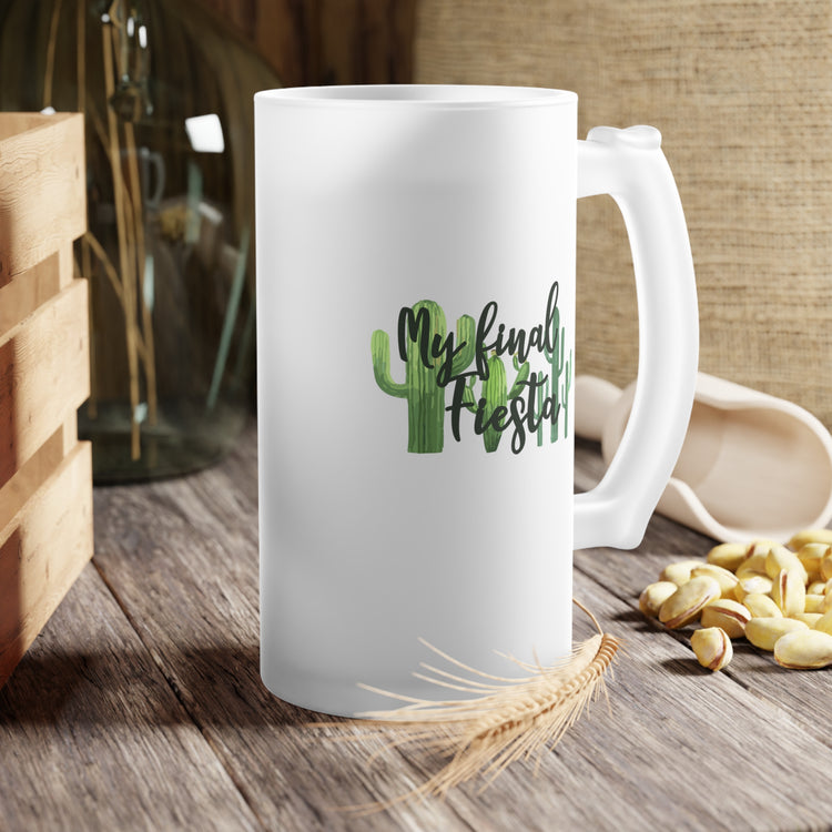 Funny Engagement Vacations Cactus Sarcastic Mexico Wedding  Mockery Frosted Glass Beer Mug