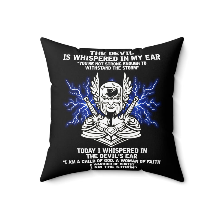 Inspirational Fighting Prayer Motivational Religious Catholic Love Spun Polyester Square Pillow