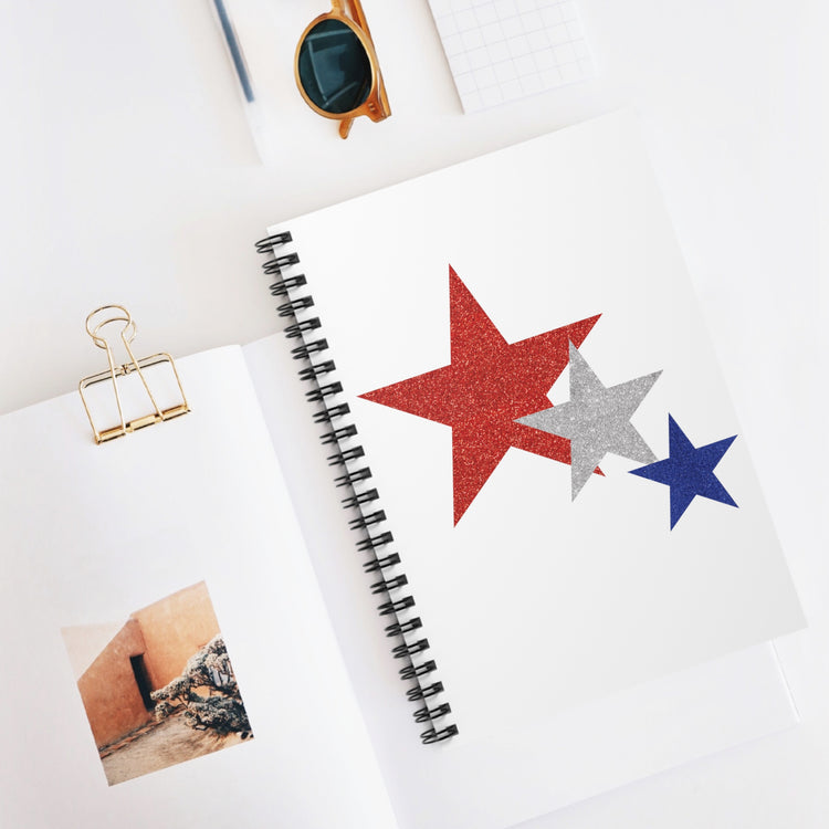 Three Stars Fourth Of July Spiral Notebook - Ruled Line